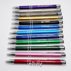 Lot Bulk 100pcs Metal Ballpoint Pens Ad Custom Personalized Gift Laser Engraved