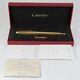 Louis Cartier Gold Plated Limited Edition Ballpoint Pen With Box Rare
