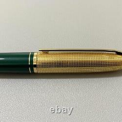Louis Vuitton Dock lacquer Green/Gold Twisted Ballpoint Pen wz/Suede case Rare