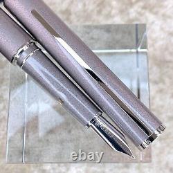 Louis Vuitton Fountain Pen Jet Ligne Grey Lacquer 750 Gold M Nib withCase&Papers