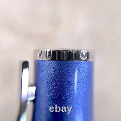 Louis Vuitton Jet Ligne Ballpoint Pen Blue Lacquer Palladium Finish