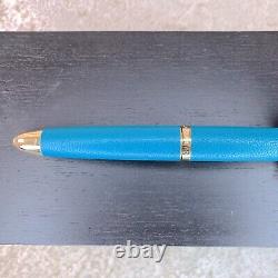 Louis Vuitton Rollerball Pen Turquoise Leather & Gold Finish Voyage Sentimental