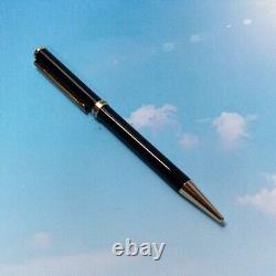 Mario Valentino Ballpoint Pen Black And Gold With Case Free Shipping From JAPAN