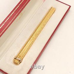 Mint Les Must de Cartier Vendome Trinity Ribbed Design Gold Plated Ballpoint Pen