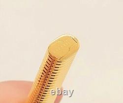 Mint Les Must de Cartier Vendome Trinity Ribbed Design Gold Plated Ballpoint Pen