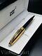 Montblanc Black-gold Luxury Pen Black Ink Smooth Writing Ballpoint Pen