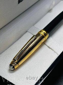 Montblanc Black-Gold Luxury Pen Black Ink Smooth Writing Ballpoint Pen