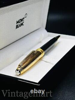 Montblanc Black-Gold Luxury Pen Black Ink Smooth Writing Ballpoint Pen