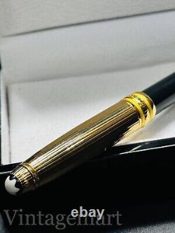 Montblanc Black-Gold Luxury Pen Black Ink Smooth Writing Ballpoint Pen