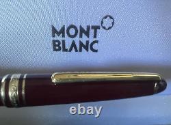 Montblanc Meisterstuck Bordeaux Ballpoint Pen With Gold Accents And Case