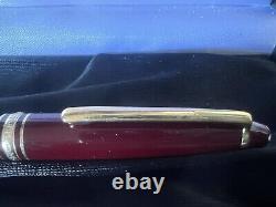 Montblanc Meisterstuck Bordeaux Ballpoint Pen With Gold Accents And Case