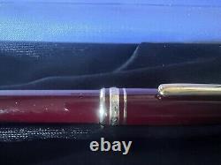 Montblanc Meisterstuck Bordeaux Ballpoint Pen With Gold Accents And Case