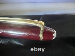 Montblanc Meisterstuck Bordeaux Ballpoint Pen With Gold Accents And Case