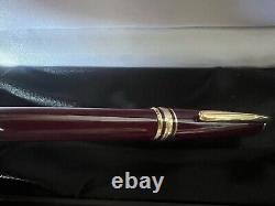 Montblanc Meisterstuck Bordeaux Ballpoint Pen With Gold Accents And Case