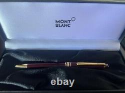 Montblanc Meisterstuck Bordeaux Ballpoint Pen With Gold Accents And Case