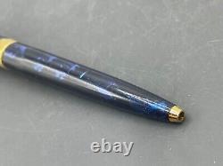 Montegrappa 300 Series Dark Blue Marble & Gold Trim Ballpoint Pen