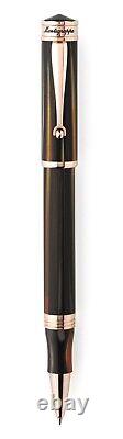 Montegrappa Ducale Rollerball Pen Rose Gold Plate and Golden Brown Emperador