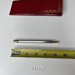 Must De Cartier Exceptional Brushed Silver And Gold Stylos Must Ball Point Pen