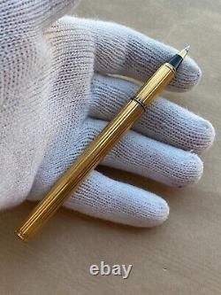 Must De Cartier Rollerball Pen Gold Plated Stripped Made In France