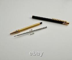 Must De Cartier Trinity Black Gold Plated Ballpoint Pen