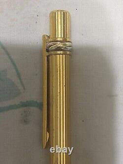 Must de Cartier Trinity Gold Plated Ballpoint Pen Made in France AUTHENTIC