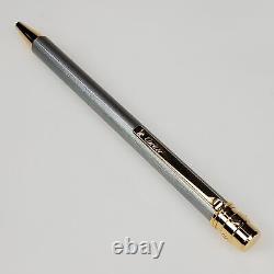 NEW Cartier Santos Brushed Silver Lacquer and Gold Ballpoint Pen (ST150192)