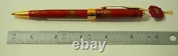 Nos Very Rare Parker Sonnet Red Chinese Lacquer Roller Ball & Ball Pen Set