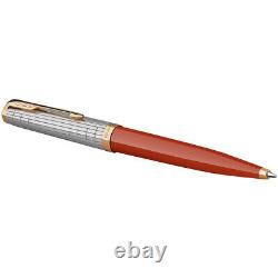 PARKER 51 Premium Ballpoint Pen Red Rage Gold Trim NEW