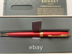 PARKER Ballpoint Pen Red & Gold Trim with Box PM0219