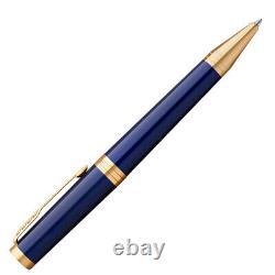 PARKER Ingenuity Ballpoint Pen Dark Blue Gold Trim NEW