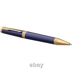 PARKER Ingenuity Ballpoint Pen Dark Blue Gold Trim NEW