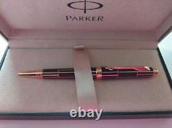 PARKER Premier Ballpoint Pen, Luxury Brown with Pink Gold Trim, Medium