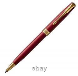 PARKER Sonnet Ballpoint Pen Lacquer Red with Gold Trim