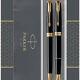 Parker Sonnet Fountain & Ballpoint Pen Gift Set Black Lacquer Gold Trim
