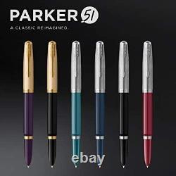 Parker 51 Fountain Pen Black Barrel With Chrome Trim Fine Nib With Black Ink Ca