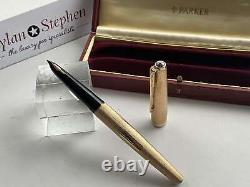 Parker 61 Presidential 9ct solid gold Perle fountain pen + box