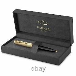 Parker Deluxe51Black Ballpoint Pen 18k Gold Nib Black Ink Gift Box
