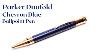 Parker Duofold Prestige Gt Royal Blue Lacquer Chevron Pattern U0026 23k Gold Ballpoint Pen