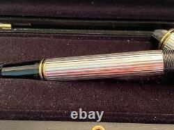 Parker Duofold sterling silver rollerball pen, maple wood box, manual, complete