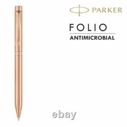 Parker Folio Antimicrobial Rose Gold Ball Pen with Blue Ink