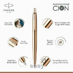 Parker Folio Antimicrobial Rose Gold Ball Pen with Blue Ink