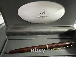 Parker Pen Sphere Briar And Trim Foiled Gold Marking Perfectly, Vintage