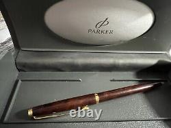Parker Pen Sphere Briar And Trim Foiled Gold Marking Perfectly, Vintage