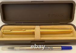 Parker Premier MkI Gold Plated Barleycorn grain d'orge rollerball pen + refill