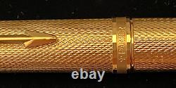 Parker Premier MkI Gold Plated Barleycorn grain d'orge rollerball pen + refill