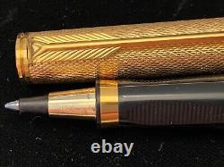 Parker Premier MkI Gold Plated Barleycorn grain d'orge rollerball pen + refill