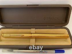 Parker Premier MkI Gold Plated Barleycorn grain d'orge rollerball pen + refill