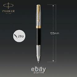 Parker Sonnet BallPoint Pen Premium Metal 18K Gold Nib Black Ink Gift Box