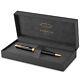 Parker Sonnet Ballpoint Pen Black Lacquer With Gold Trim Medium Point Black