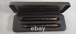 Parker Sonnet Premium Cascade Fountain Pen Pencil Set France Mint Black B nib